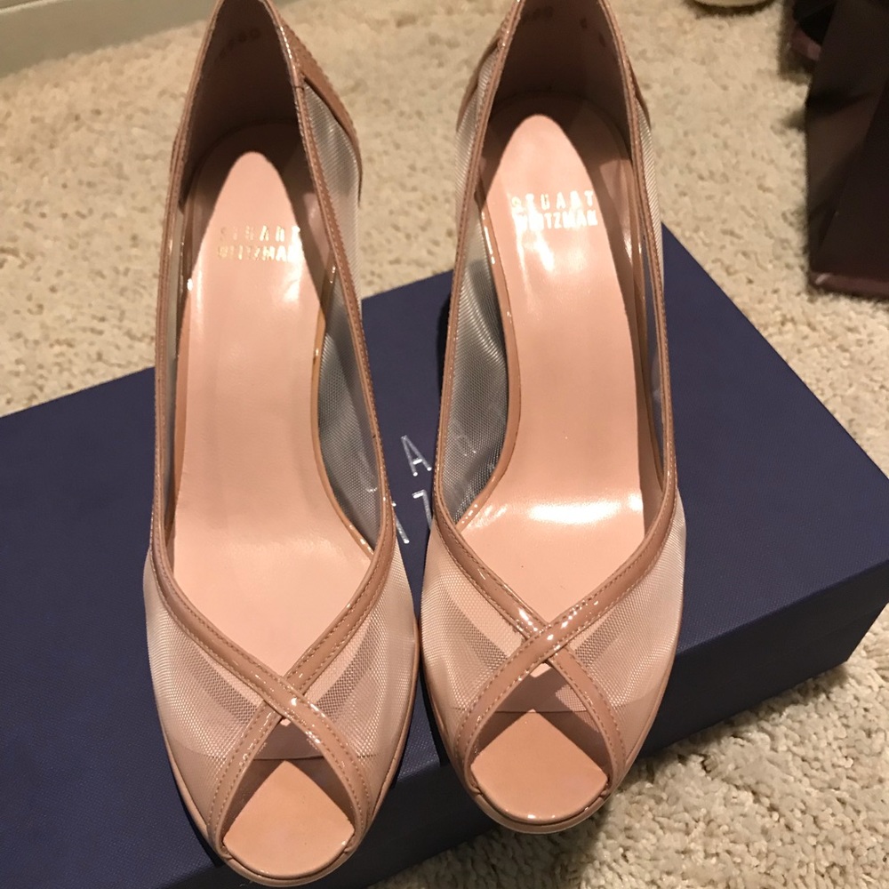 Stuart Weitzman Nude Peeptoe Heel